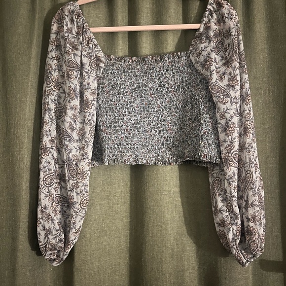 American Eagle Outfitters Paisley Smocked Blouse - Picture 2 of 3